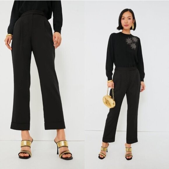 Tuckernuck Black Pleated Duncan Trouser | Size XL | NWT | High-Rise Straight Leg - Picture 1 of 10